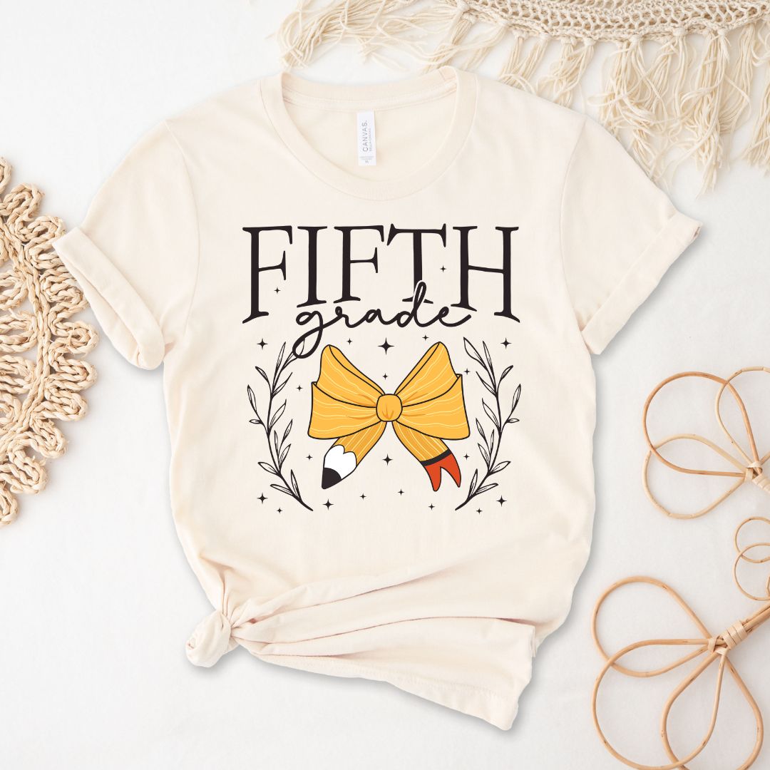 Fifth Grade Bow Tee || Grade Level Tee