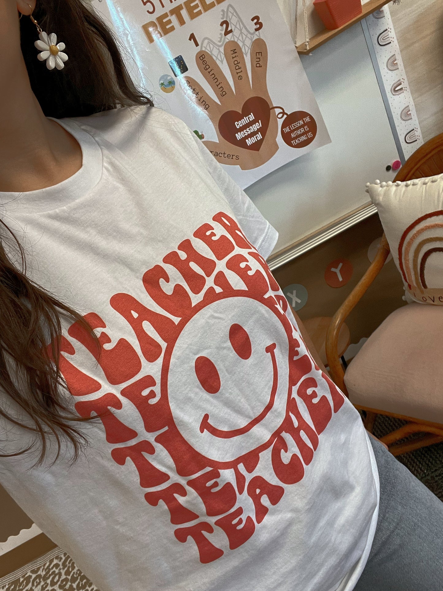 Wavy Teacher Smiley Tee